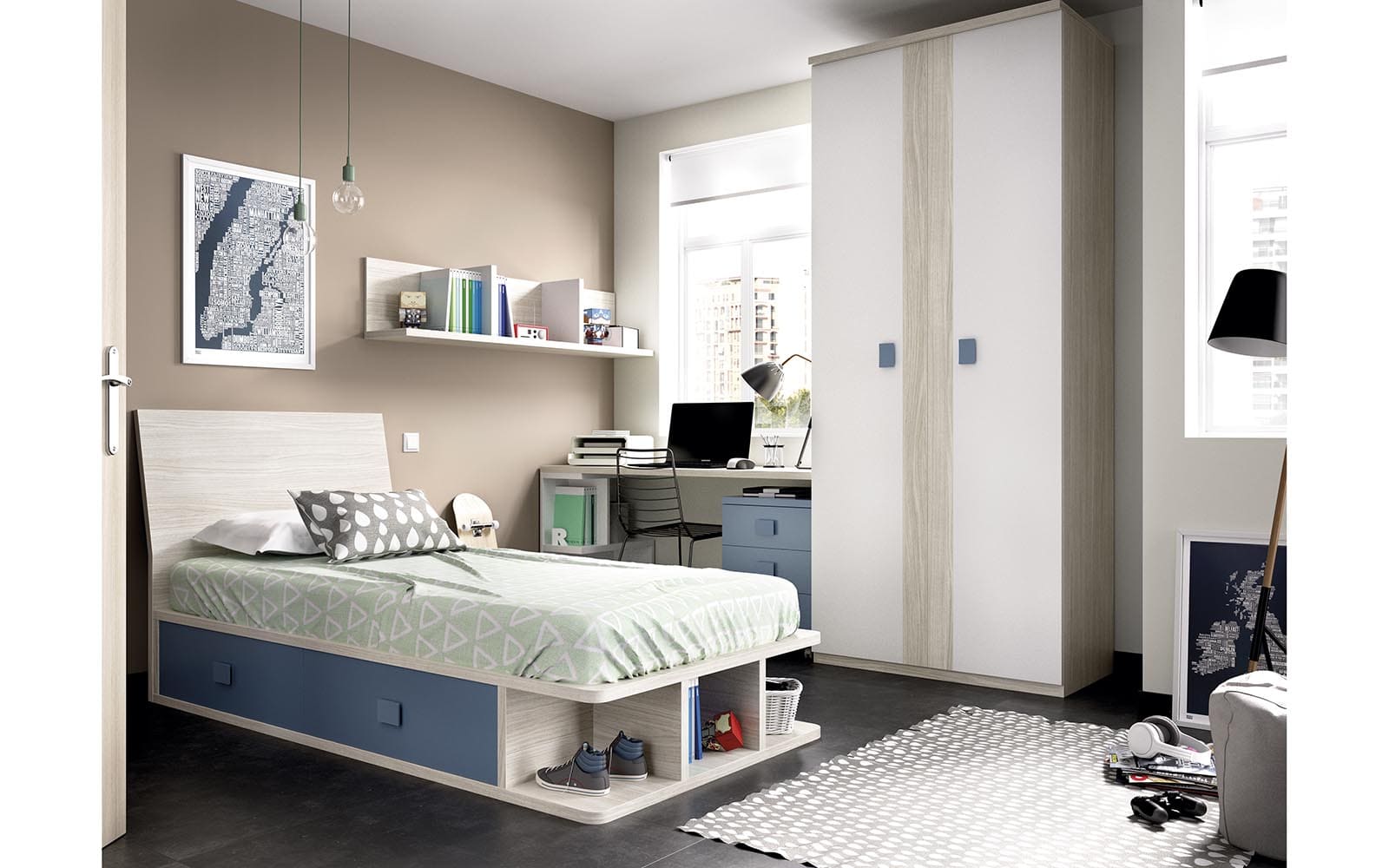 Dormitorio Juvenil - Varios Colores - MakroMueble