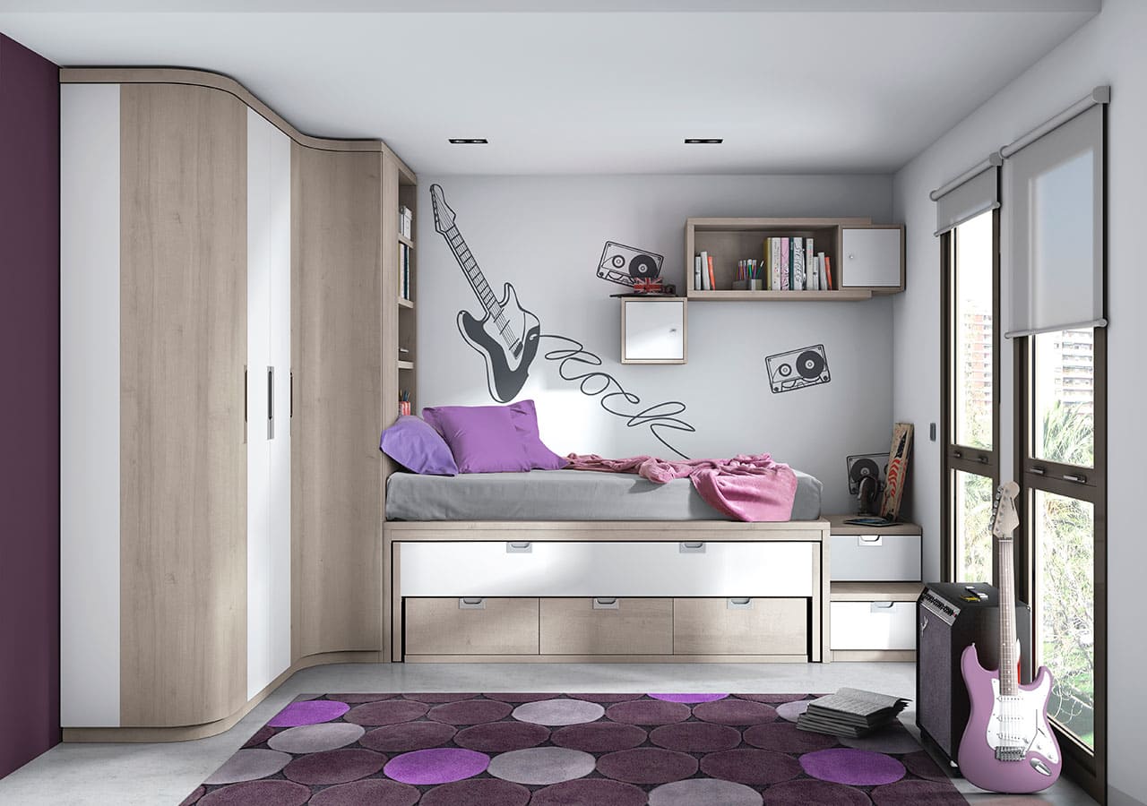 MakroMueble Dormitorio Juvenil MakroMuebleAranda-Varios Colores